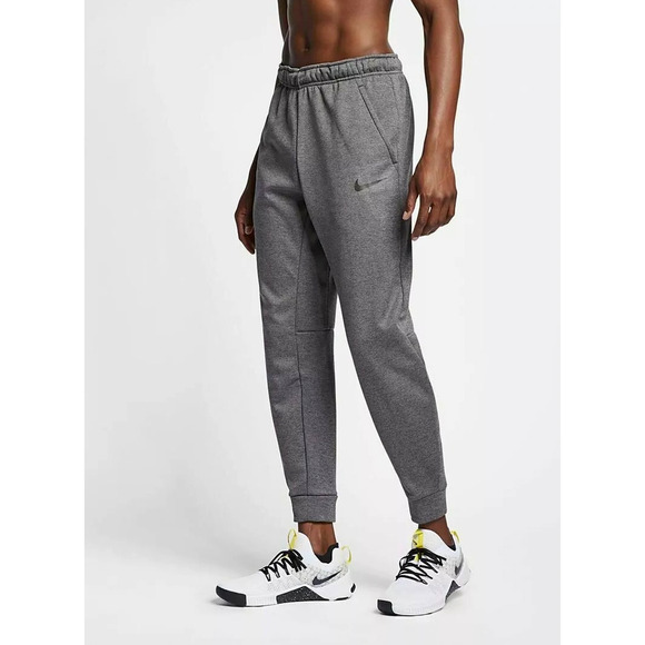 Nike Mens L Therma-FIT Tapered Training Joggers Sweat Pants Basketball Dark Gray - Picture 1 of 8